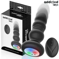 addicted toys rotacyjny stymulator analny led z pilotem 11,9 cm silikonowy