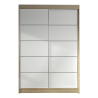 SZAFA PRZESUWNA Lino IV 120cm pojemna i duża - SONOMA/BIAŁY