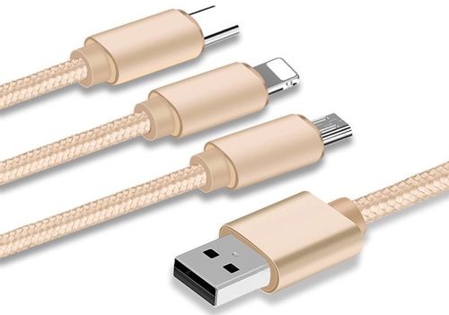 KABEL ŁADOWARKA 3w1 IPHONE / MICRO USB / TYP-C na Arena.pl
