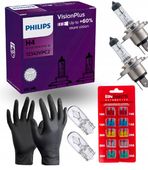 PHILIPS ŻARÓWKI H4 VISION PLUS +60% - BOGATY ZESTAW