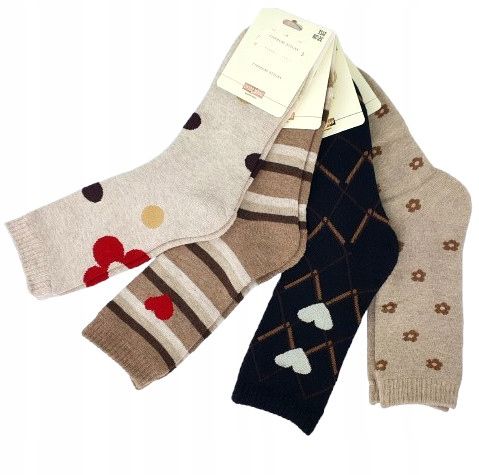 8x BAWEŁNIANE GRUBE SKARPETY DAMSKIE CIEPŁE FROTE ZIMOWE NIEUCISKOWE THERMO na Arena.pl