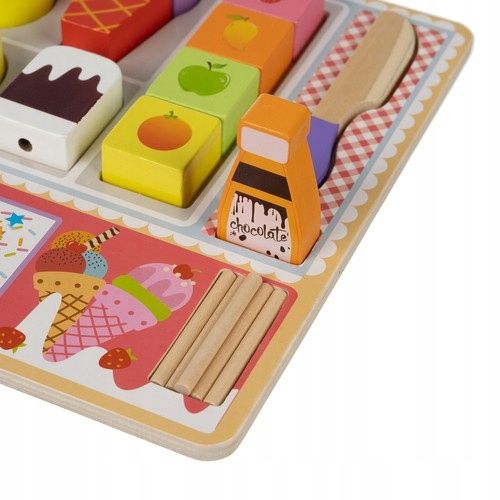 Lodziarnia Drewniana Lody Sklep Zestaw do Robienia Lodów na Rzep dla Dzieci na Arena.pl