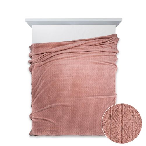 Koc narzuta na łóżko CINDY-4 170x210 różowy na Arena.pl