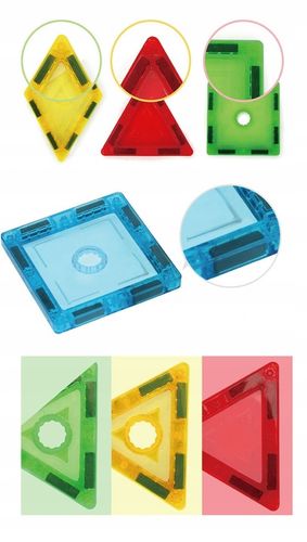 KLOCKI MAGNETYCZNE 3D MAGNETIC EDUKACYJNE NEODYMOWE PANELE DLA DZIECI na Arena.pl
