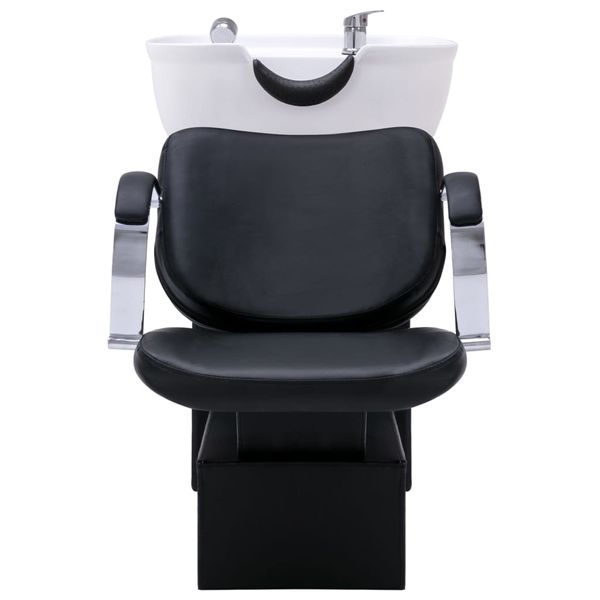 Myjnia fryzjerska, fotel z umywalką, czarno-biała, 137x59x82 cm na Arena.pl