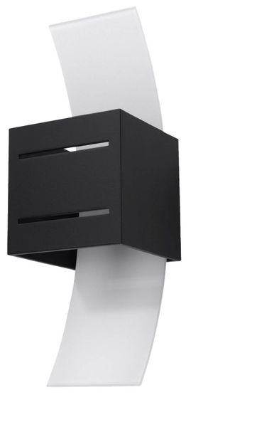 Kinkiet LAMPA ścienna SL.0201 metalowa OPRAWA kostka cube czarna zdjęcie 1