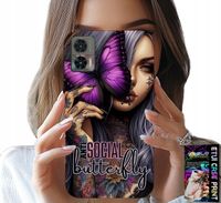 ETUI DO MOTOROLA EDGE 30 NEO - ANTI SOCIAL BUTTERFLY RÓŻOWY MOTYL + FOLIA