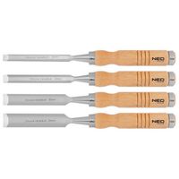 zestaw dłut 4szt. (6,12,18,24mm), drewniany uchwyt - t n37-800