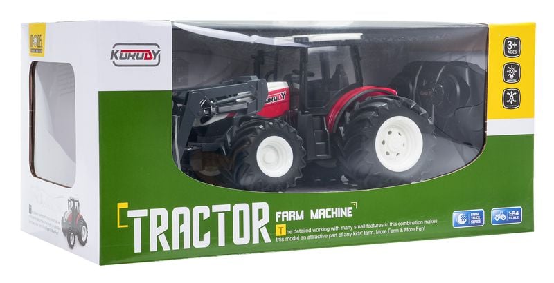 Traktor + Spych R/C 1:24 Czerwony zdjęcie 1