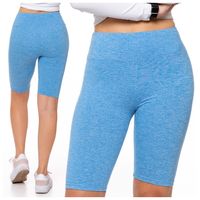 LEGGINSY KOLARKI DAMSKIE MORAJ Z WYSOKIM STANEM KRÓTKIE GŁADKIE L/XL