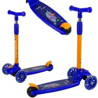 Hulajnoga Balansowa Trójkołowa Cienkie Świecące Koła Granatowa Kot