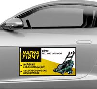 Magnes na samochód reklama magnetyczna 60x30 cm NAPRAWA ELEKTRONARZĘDZI