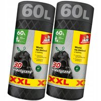 WORKI NA ŚMIECI 60L JAN NIEZBĘDNY Z TAŚMĄ UNIWERSALNE 80SZT ROLKA XXL