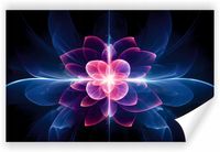 Fototapeta PREMIUM STRUKTURA ZMYWALANA abstrakcyjny świecący neonowy kwiat