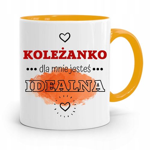 Kubek Żółty Dla Przyjaciela Dla Mnie Idealna Z Nadrukiem Ze Zdjęciem na Arena.pl