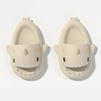 Beige EVA Shark Sandały dla Dzieci 34-35, Antypoślizgowe Slajdy