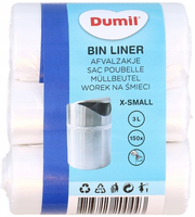 DUMIL WORKI NA ŚMIECI MAŁE DO KOSZA 3L X 150 SZTUK ROZMIAR 27 X 30 CM