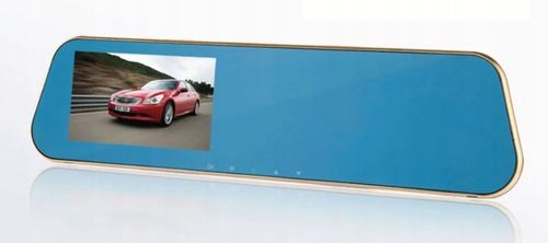 WIDEOREJESTRATOR LUSTERKO KAMERA SAMOCHODOWA COFANIA PRZÓD TYŁ MENU PL na Arena.pl