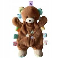 Urocza przytulanka Miluś Miś z groszkiem miękka maskotka dla dzieci