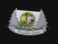 bujak z siankiem i opłatkiem bożonarodzeniowy   16 x 10 cm.    | P1081