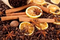 FOTOTAPETA kuchenna OZDOBY ZIARNA KAWY 380x256