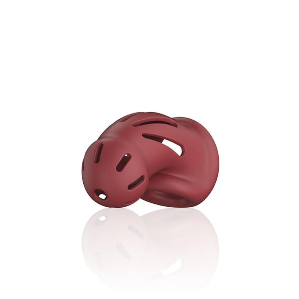 model 28   ultra soft silicone chastity cage   red zdjęcie 3