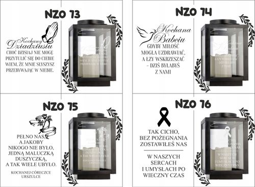 Znicz latarenka na grób z grawerem imię data dedykacja personalizowany wzór na Arena.pl