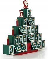 Deuba Piękny Kalendarz Świąteczny Adwentowy Drewniany Choinka Święta