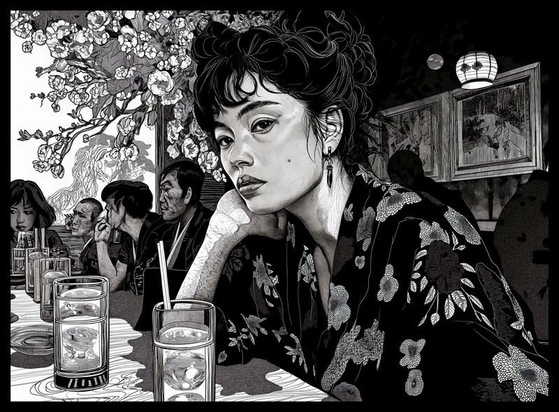 Plakat 55x40cm Czarne Kimono zdjęcie 2