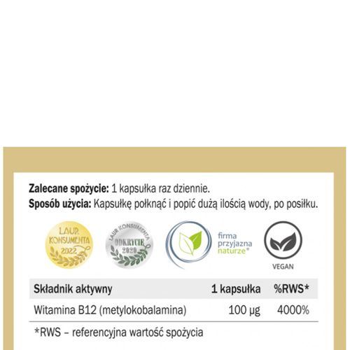 Yango WITAMINA B12 90 kapsułek na Arena.pl