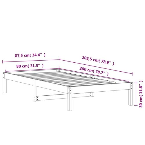 Łóżko dzienne bez materaca, woskowy brąz, 80x200 cm, sosnowe na Arena.pl