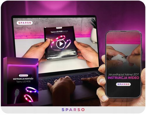 TAŚMA LED RGB 5M LEDY 230V 12V z PILOTEM Bardzo mocna ZESTAW + na Arena.pl