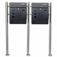 16775 Skrzynka na listy wolnostojąca 2 szt skrzynek grafitowe