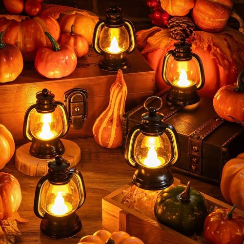 12 szt Mini Latarni w Stylu Vintage, Olejowa, Wisząca Latarnia Naftowa,LED na Arena.pl