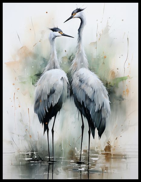 Plakat 50x65cm Tańczące Czaple zdjęcie 2