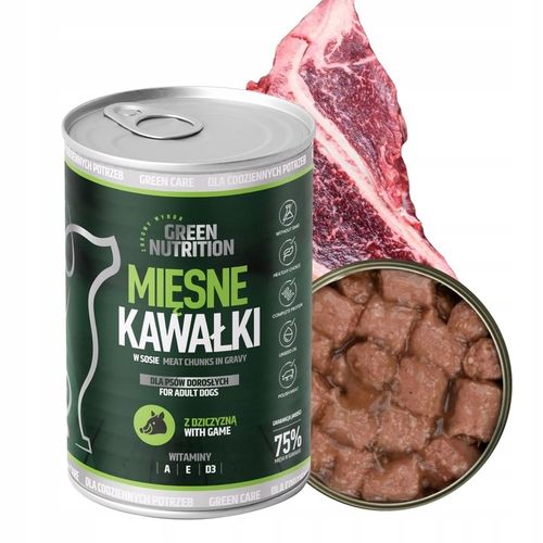 MOKRA KARMA DLA PSA GREEN NUTRITION 9,96KG KAWAŁKI MIĘSNE MIX SMAKÓW | x24 na Arena.pl