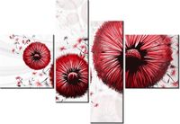 130CM 90 OBRAZ 4 ELEM CZERWONE DMUCHAWCE ŚCIENNY