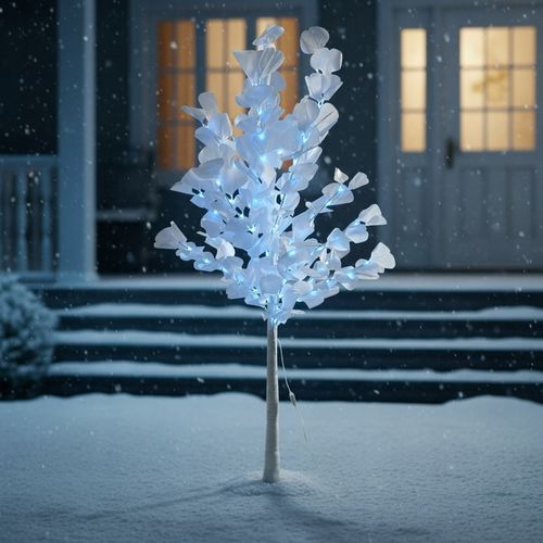 Drzewko Świąteczne Ozdobne Świecące LED BRZOZA 150 cm Lampki Białe Zimne na Arena.pl