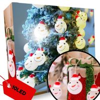 LAMPKI ŚWIĄTECZNE 10LED KURTYNA ŚWIETLNA ŚWIECĄCY BAŁWANEK NA BATERIE 2XAA