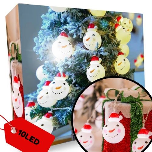 LAMPKI ŚWIĄTECZNE 10LED KURTYNA ŚWIETLNA ŚWIECĄCY BAŁWANEK NA BATERIE 2XAA na Arena.pl