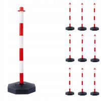 Słupek wygrodzeniowy biało czerwony 80 cm słupek ostrzegawczy zestaw 10 szt