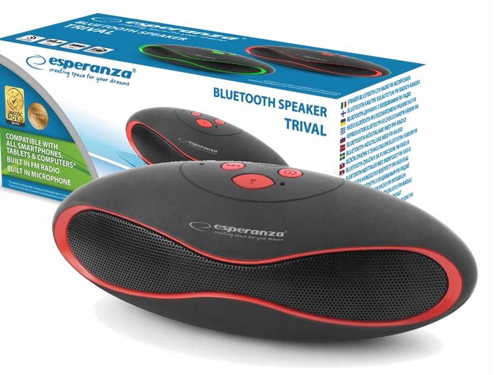 Głośnik przenośny Esperanza TRIVAL czerwony zdjęcie 1
