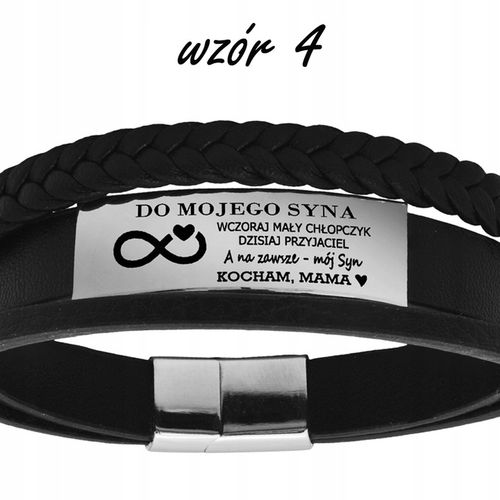 Bransoletka dla Syna z grawerem Prezent na Dzień Dziecka pleciona BLINGART na Arena.pl