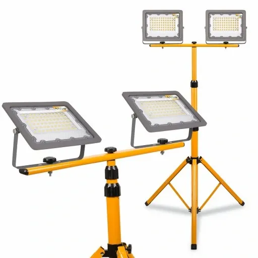Halogen LED Statyw Budowlany Naświetlacz 2x100W / 200W 20000lm Stojak zdjęcie 4
