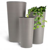 ZESTAW 3 szt DONICZKA DONICA WKŁAD KWIETNIK WYSOKA OGRODOWA SZARA 57cm