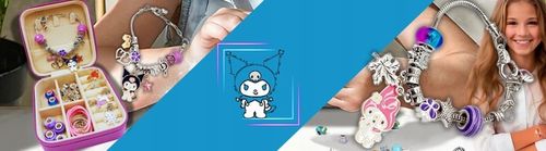 ZESTAW DO ROBIENIA BRANSOLETEK NASZYJNIKÓW Do Biżuterii Dla Dzieci Kuromi na Arena.pl
