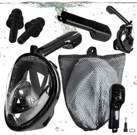 MASKA DO SNORKELINGU NURKOWANIA PEŁNOTWARZOWA SYSTEM ODDYCHANIA UCHWYT