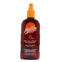 Malibu Dry Oil Spray SPF8 Olejek Brązujący Do Opalania 200ml