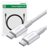ugreen kabel przewód usb typ c (męski) na typ c (męski) 1 m biały (us300)