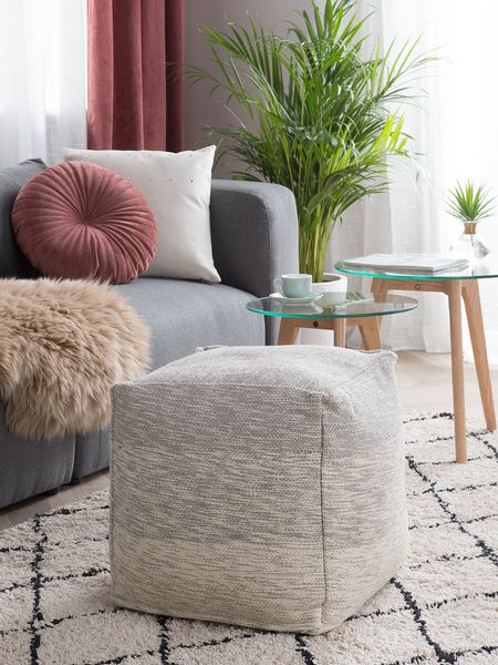 Puf 40 x 40 x 40 cm jasnoszary HIRRI zdjęcie 3